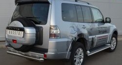 15 899 р. Одинарная защита заднего бампера из трубы диаметром 63 мм SLITKOFF  Mitsubishi Pajero  4 V90 (2006-2011) дорестайлинг  с доставкой в г. Кемерово. Увеличить фотографию 2