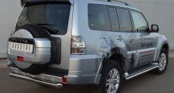 16 999 р. Одинарная защита заднего бампера из трубы диаметром 76 мм SLITKOFF  Mitsubishi Pajero  4 V90 (2006-2011) дорестайлинг  с доставкой в г. Кемерово. Увеличить фотографию 4
