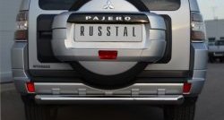 Одинарная защита заднего бампера из трубы диаметром 76 мм SLITKOFF Mitsubishi Pajero  4 V90 (2006-2011) дорестайлинг