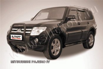 18 399 р. Кенгурятник d57 высокий  Mitsubishi Pajero ( 4 V90,  4 V80) (2006-2015) дорестайлинг, дорестайлинг, 1-ый рестайлинг, 3 дв. 1-ый рестайлинг (Цвет: серебристый)  с доставкой в г. Кемерово. Увеличить фотографию 1