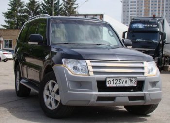 32 999 р. Бампер передний Broomer Design  Mitsubishi Pajero ( 4 V90,  4 V80) (2006-2015) дорестайлинг, дорестайлинг, 1-ый рестайлинг, 3 дв. 1-ый рестайлинг (Неокрашенный)  с доставкой в г. Кемерово. Увеличить фотографию 3