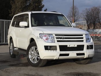 8 199 р. Решётка радиатора BROOMER Design  Mitsubishi Pajero ( 4 V90,  4 V80) (2006-2015) дорестайлинг, дорестайлинг, 1-ый рестайлинг, 3 дв. 1-ый рестайлинг (Неокрашенная)  с доставкой в г. Кемерово. Увеличить фотографию 4