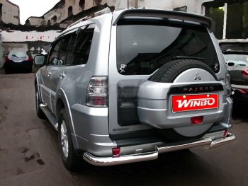 Защита заднего бампера WINBO (Ø76 мм, нержавейка) Mitsubishi Pajero  4 V90 (2006-2011) дорестайлинг