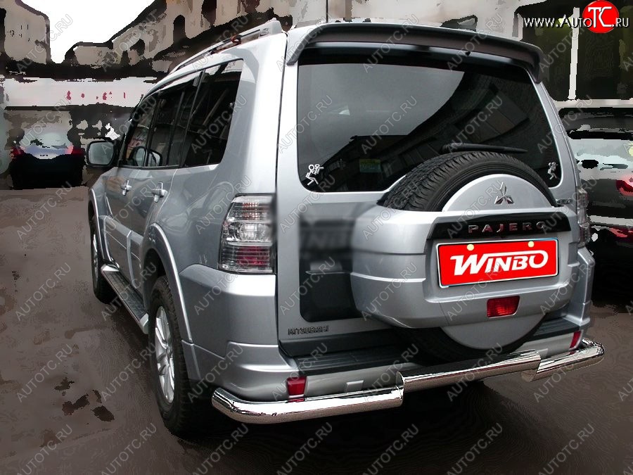 13 199 р. Защита заднего бампера WINBO (Ø76 мм, нержавейка)  Mitsubishi Pajero  4 V90 (2006-2011) дорестайлинг  с доставкой в г. Кемерово