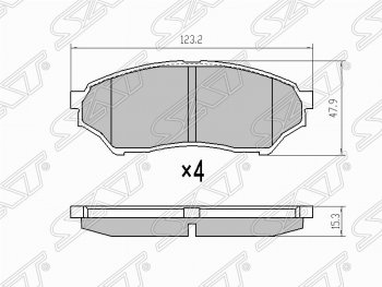 Колодки тормозные (передние) SAT Mitsubishi Pajero Mini  H53/H58 (1998-2012)