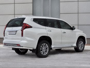 17 499 р. Защита заднего бампера SLITKOFF (Ø63 мм секции, нержавейка)  Mitsubishi Pajero Sport  QF (2019-2022) рестайлинг  с доставкой в г. Кемерово. Увеличить фотографию 3