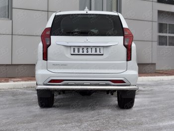 17 499 р. Защита заднего бампера SLITKOFF (Ø63 мм секции, нержавейка)  Mitsubishi Pajero Sport  QF (2019-2022) рестайлинг  с доставкой в г. Кемерово. Увеличить фотографию 2