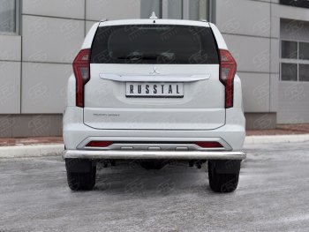 13 999 р. Защита заднего бампера (Ø76 мм, нержавейка) Mitsubishi Pajero Sport QF рестайлинг (2019-2022)  с доставкой в г. Кемерово. Увеличить фотографию 3