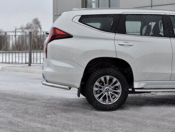 16 349 р. Защита заднего бампера (Ø63 мм уголки, нержавейка) SLITKOFF  Mitsubishi Pajero Sport  QF (2019-2022) рестайлинг  с доставкой в г. Кемерово. Увеличить фотографию 3