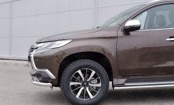 16 849 р. Защита переднего бампера (Ø63 мм, нержавейка) SLITKOFF  Mitsubishi Pajero Sport  QE (2015-2021) дорестайлинг  с доставкой в г. Кемерово. Увеличить фотографию 4