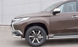 17 549 р. Защита переднего бампера (Ø76 мм, нержавейка) SLITKOFF  Mitsubishi Pajero Sport  QE (2015-2021) дорестайлинг  с доставкой в г. Кемерово. Увеличить фотографию 4