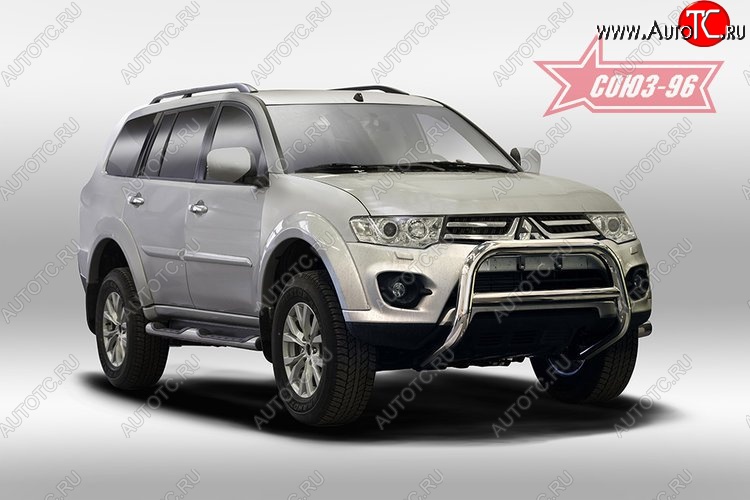 14 417 р. Защита переднего бампера Souz-96 (d76) Mitsubishi Pajero Sport QE дорестайлинг (2015-2021)  с доставкой в г. Кемерово