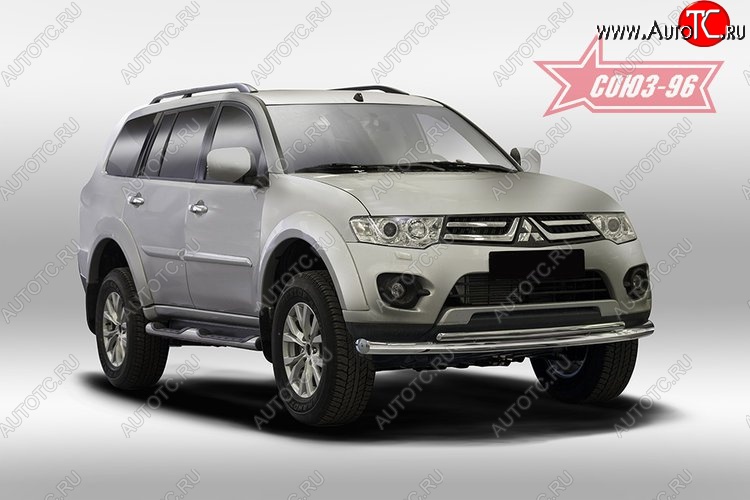 15 389 р. Защита переднего бампера двойная Souz-96 (d76/42) Mitsubishi Pajero Sport QE дорестайлинг (2015-2021)  с доставкой в г. Кемерово