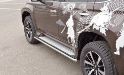 17 299 р. Защита порогов из круглой трубы диаметром 42 мм SLITKOFF Mitsubishi Pajero Sport QE дорестайлинг (2015-2021)  с доставкой в г. Кемерово. Увеличить фотографию 3
