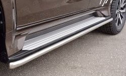 17 299 р. Защита порогов из круглой трубы диаметром 42 мм SLITKOFF Mitsubishi Pajero Sport QE дорестайлинг (2015-2021)  с доставкой в г. Кемерово. Увеличить фотографию 4