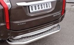 22 849 р. Защита заднего бампера (Ø63 мм, нержавейка) SLITKOFF  Mitsubishi Pajero Sport  QE (2015-2021) дорестайлинг (лист - алюминий, профиль - нержавейка)  с доставкой в г. Кемерово. Увеличить фотографию 4