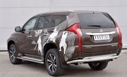 18 999 р. Защита заднего бампера (Ø63 мм, нержавейка) SLITKOFF  Mitsubishi Pajero Sport  QE (2015-2021) дорестайлинг  с доставкой в г. Кемерово. Увеличить фотографию 2