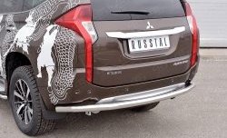18 999 р. Защита заднего бампера (Ø63 мм, нержавейка) SLITKOFF  Mitsubishi Pajero Sport  QE (2015-2021) дорестайлинг  с доставкой в г. Кемерово. Увеличить фотографию 3