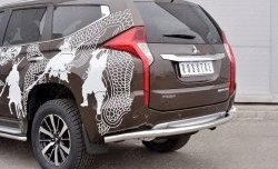 18 999 р. Защита заднего бампера (Ø63 мм, нержавейка) SLITKOFF  Mitsubishi Pajero Sport  QE (2015-2021) дорестайлинг  с доставкой в г. Кемерово. Увеличить фотографию 4