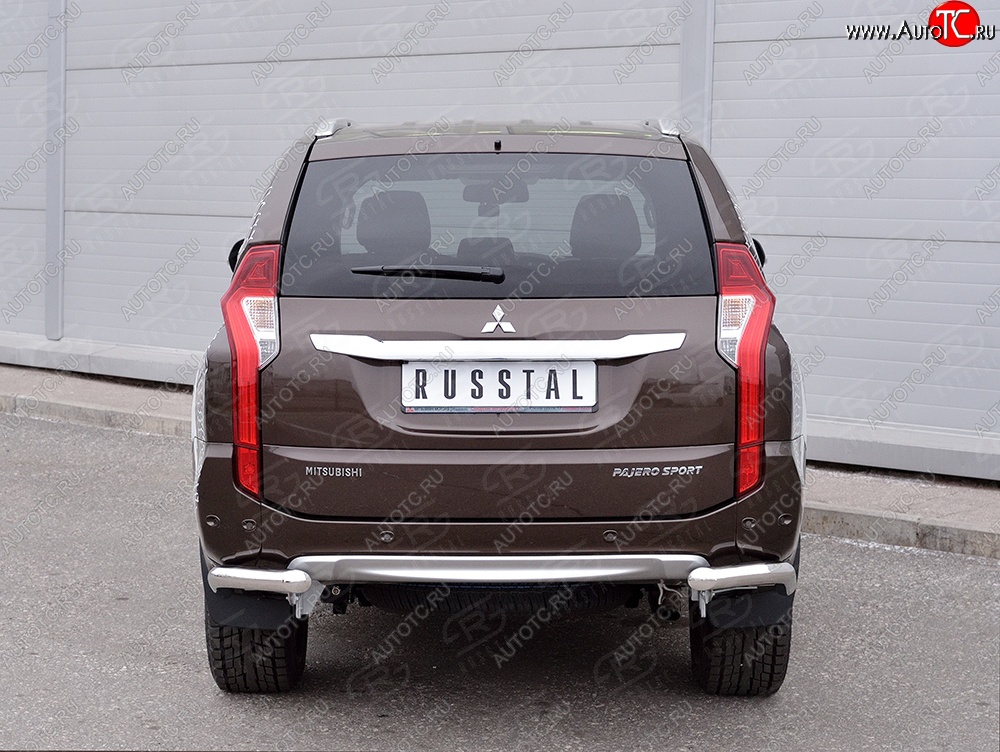 15 549 р. Защита заднего бампера (Ø63 мм уголки, нержавейка) SLITKOFF  Mitsubishi Pajero Sport  QE (2015-2021) дорестайлинг  с доставкой в г. Кемерово