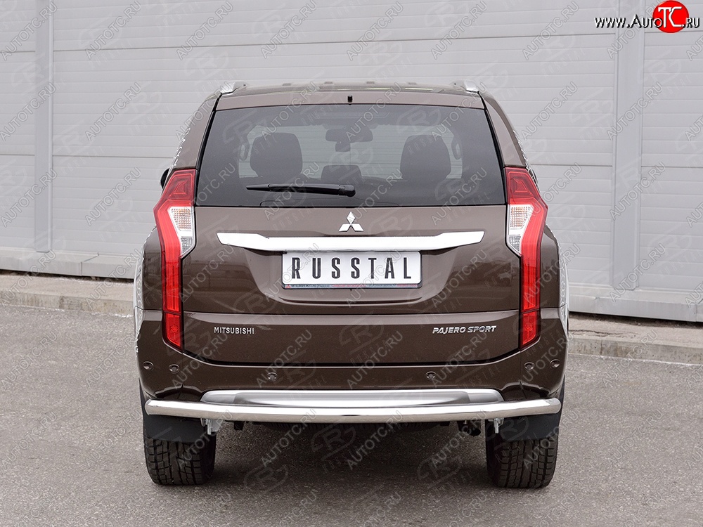 18 999 р. Защита заднего бампера (Ø63 мм, нержавейка) SLITKOFF  Mitsubishi Pajero Sport  QE (2015-2021) дорестайлинг  с доставкой в г. Кемерово
