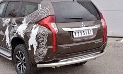 15 299 р. Защита заднего бампера (Ø76 мм, нержавейка) SLITKOFF  Mitsubishi Pajero Sport  QE (2015-2021) дорестайлинг  с доставкой в г. Кемерово. Увеличить фотографию 3