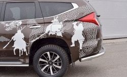 15 299 р. Защита заднего бампера (Ø76 мм, нержавейка) SLITKOFF  Mitsubishi Pajero Sport  QE (2015-2021) дорестайлинг  с доставкой в г. Кемерово. Увеличить фотографию 4