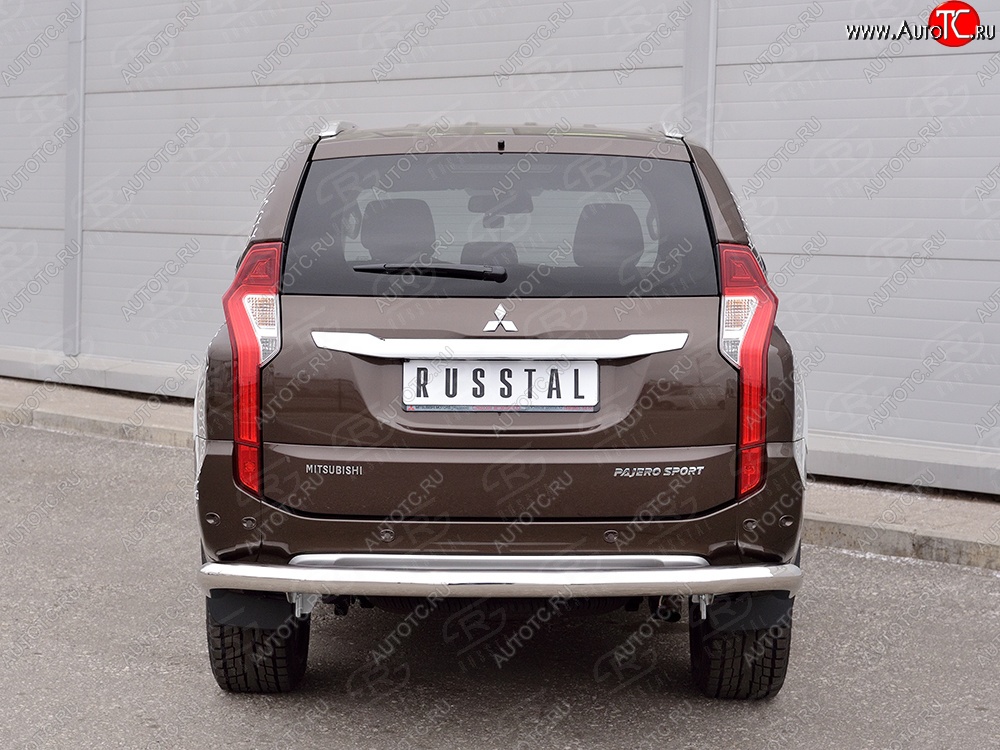 15 299 р. Защита заднего бампера (Ø76 мм, нержавейка) SLITKOFF  Mitsubishi Pajero Sport  QE (2015-2021) дорестайлинг  с доставкой в г. Кемерово