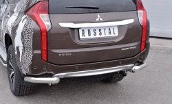 12 999 р. Защита заднего бампера (Ø76 мм уголки, нержавейка) SLITKOFF  Mitsubishi Pajero Sport  QE (2015-2021) дорестайлинг  с доставкой в г. Кемерово. Увеличить фотографию 3