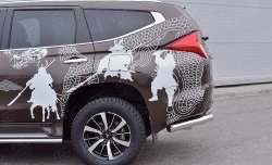 12 999 р. Защита заднего бампера (Ø76 мм уголки, нержавейка) SLITKOFF  Mitsubishi Pajero Sport  QE (2015-2021) дорестайлинг  с доставкой в г. Кемерово. Увеличить фотографию 4