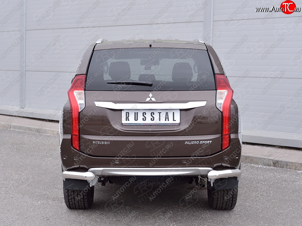 12 999 р. Защита заднего бампера (Ø76 мм уголки, нержавейка) SLITKOFF  Mitsubishi Pajero Sport  QE (2015-2021) дорестайлинг  с доставкой в г. Кемерово
