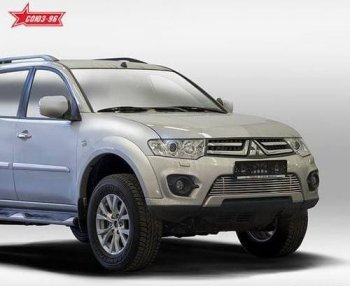 2 879 р. Декоративный элемент воздухозаборника Souz96 Mitsubishi Pajero Sport QE дорестайлинг (2015-2021) (Черн загл. d16)  с доставкой в г. Кемерово. Увеличить фотографию 1