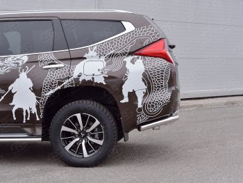 16 949 р. Защита заднего бампера (Ø63 мм уголки под фаркоп, нержавейка) SLITKOFF  Mitsubishi Pajero Sport  QE (2015-2021) дорестайлинг (полированная нержавейка)  с доставкой в г. Кемерово. Увеличить фотографию 4