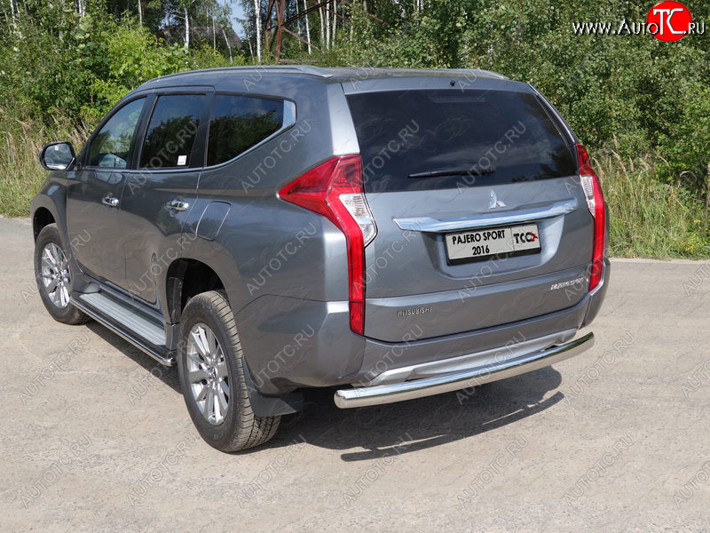 18 999 р. Защита заднего бампера (овальная) ТСС (нержавейка d75х42 мм)  Mitsubishi Pajero Sport  QE (2015-2021) дорестайлинг  с доставкой в г. Кемерово