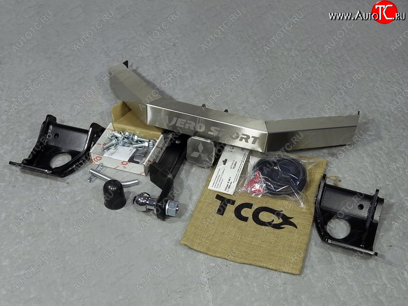 20 849 р. Фаркоп (тягово-сцепное устройство) TCC (надпись Pajero Sport)  Mitsubishi Pajero Sport  QE (2015-2021) дорестайлинг (Оцинкованный, шар E - нержавейка)  с доставкой в г. Кемерово