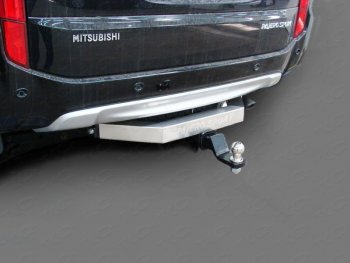 Фаркоп (тягово-сцепное устройство) TCC (усиленный, надпись Pajero Sport) Mitsubishi Pajero Sport  QE (2015-2021) дорестайлинг (Оцинкованный, шар E - нержавейка)