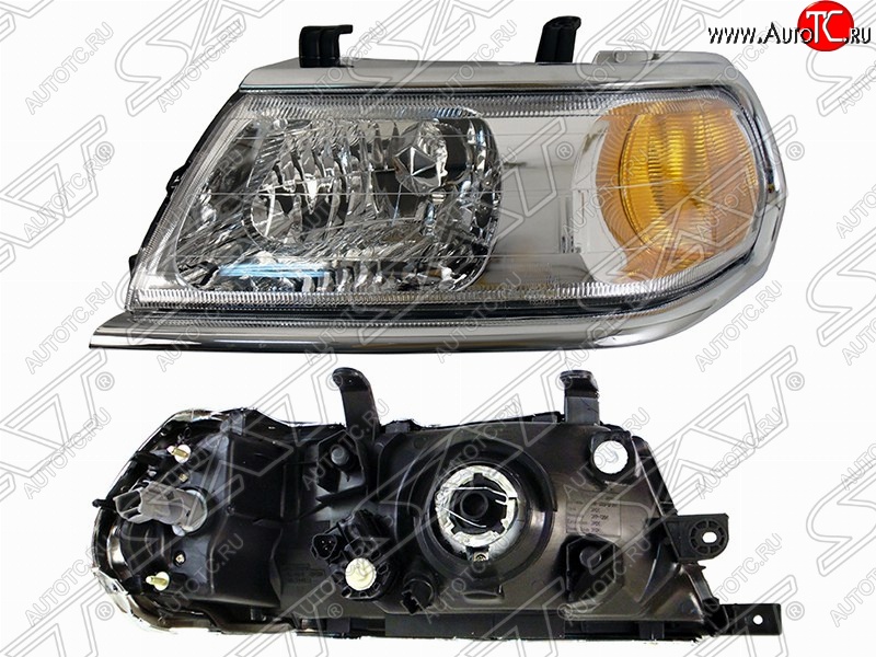 10 599 р. Левая фара SAT (хром, Евросвет) Mitsubishi Pajero Sport PA дорестайлинг (1996-2004)  с доставкой в г. Кемерово