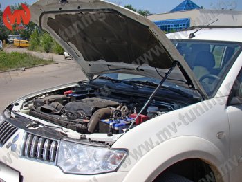 2 969 р. Упор капота MV-Tuning (одинарный) Mitsubishi Pajero Sport PB дорестайлинг (2008-2013)  с доставкой в г. Кемерово. Увеличить фотографию 1