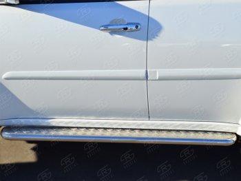 32 849 р. Пороги SLITKOFF d63 с листом  Mitsubishi Pajero Sport  PB (2008-2013) дорестайлинг (лист алюминий, труба нержавейка)  с доставкой в г. Кемерово. Увеличить фотографию 1