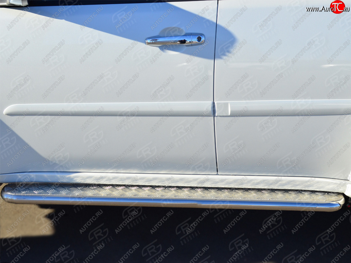 32 849 р. Пороги SLITKOFF d63 с листом  Mitsubishi Pajero Sport  PB (2008-2013) дорестайлинг (лист алюминий, труба нержавейка)  с доставкой в г. Кемерово