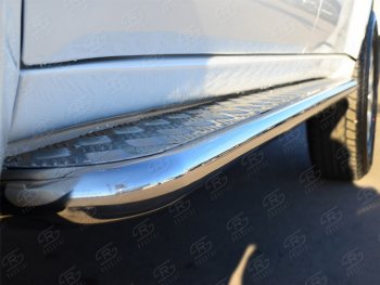 32 849 р. Пороги SLITKOFF d63 с листом  Mitsubishi Pajero Sport  PB (2008-2013) дорестайлинг (лист алюминий, труба нержавейка)  с доставкой в г. Кемерово. Увеличить фотографию 3