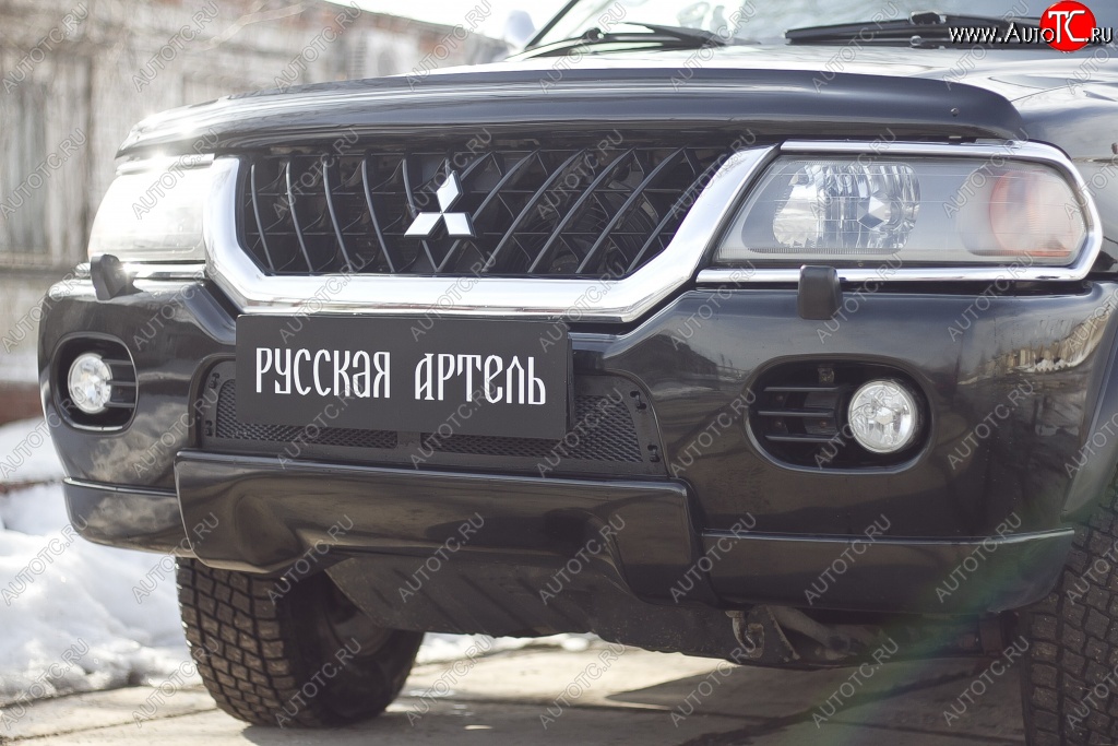 1 899 р. Защитная сетка решетки переднего бампера РА Mitsubishi Pajero Sport PA дорестайлинг (1996-2004)  с доставкой в г. Кемерово