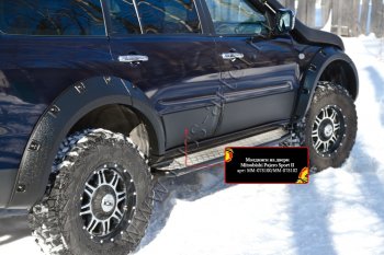 2 999 р. Молдинг двери RA (задний левый) Mitsubishi Pajero Sport PB дорестайлинг (2008-2013) (Поверхность глянец (под окраску), Неокрашенные)  с доставкой в г. Кемерово. Увеличить фотографию 2