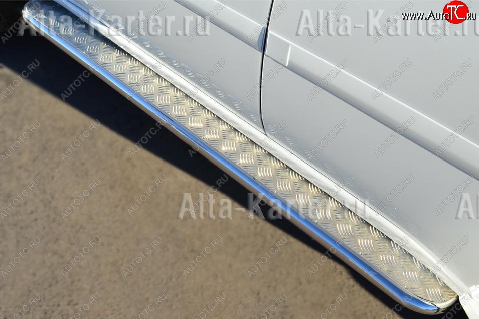 30 799 р. Пороги труба d63 с листом (Лист алюм,проф.сталь)(Вариант2) SLITKOFF Mitsubishi Pajero Sport PB дорестайлинг (2008-2013)  с доставкой в г. Кемерово