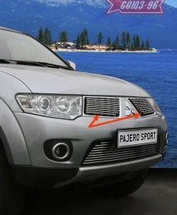 4 499 р. Декоративные элементы решетки радиатора Souz-96 (d10) Mitsubishi Pajero Sport PB дорестайлинг (2008-2013)  с доставкой в г. Кемерово. Увеличить фотографию 1