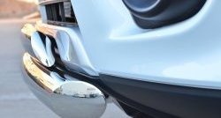 15 849 р. Защита переднего бампера (2 трубыØ76 и 75х42 мм, нержавейка) Russtal Mitsubishi Pajero Sport PB рестайлинг (2013-2017)  с доставкой в г. Кемерово. Увеличить фотографию 2