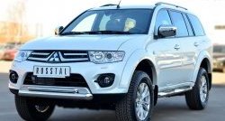 20 849 р. Защита переднего бампера (2 трубыØ76 и 42 мм, нержавейка) SLITKOFF  Mitsubishi Pajero Sport  PB (2013-2017) рестайлинг  с доставкой в г. Кемерово. Увеличить фотографию 4