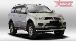 11 654 р. Защита переднего бампера одинарная Souz-96 (d76) Mitsubishi Pajero Sport PB дорестайлинг (2008-2013)  с доставкой в г. Кемерово. Увеличить фотографию 1