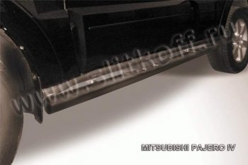 12 399 р. Защита порогов Slitkoff  Mitsubishi Pajero Sport  PB (2008-2013) дорестайлинг (Цвет: серебристый)  с доставкой в г. Кемерово. Увеличить фотографию 1