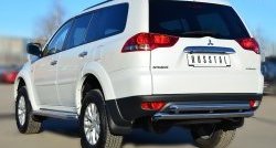 19 799 р. Защита заднего бампера (2 трубы Ø63 мм, нержавейка) SLITKOFF  Mitsubishi Pajero Sport  PB (2013-2017) рестайлинг  с доставкой в г. Кемерово. Увеличить фотографию 4